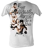 Muhammad Ali T-shirt - 3 Poses Adult White Tee Shirt