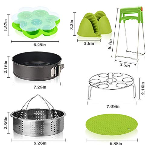 Vemico Pressure Cooker Accessories Set for Instant Pot 10 Pcs Compatible with 5,6,8Qt Pressure Cooker with Steamer Basket, Egg Rack,Egg Bites Mold,Oven Mitts,Food Tong - Thumbnail 4