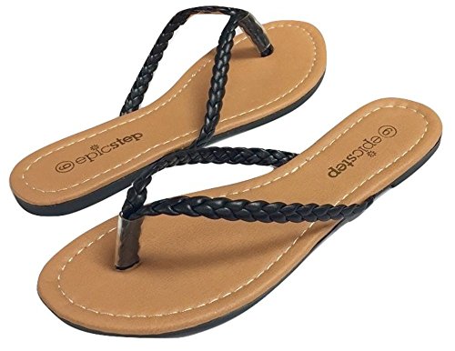 faux leather flip flops womens