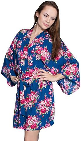 Cotton Floral Kimono Robes for Bride and Bridesmaids Wedding Party Gifts