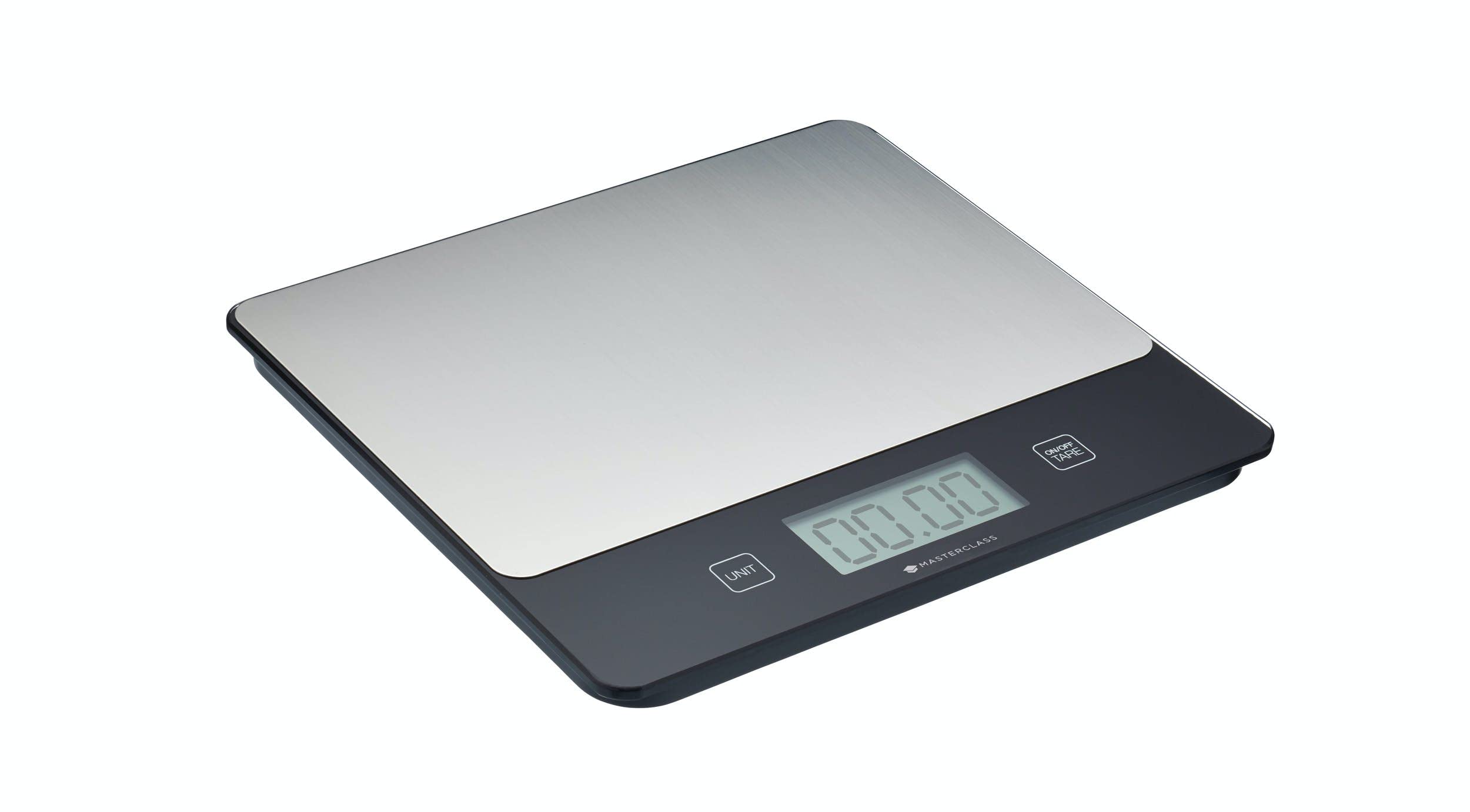 MasterClass Dry and Liquid Digital Kitchen Scales in Gift Box, Rectangular, 5 kg / 5 L Capacity, Silver/Black