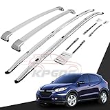 KPGDG Fit for Honda Vezel HRV HR-V 2016 2017 2018 2019 4Pcs Aluminium Roof Rail Roof Rack Cross Bars Crossbar - Silver