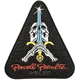 Powell PeraltaSword and Skull Skateboard Patch Black