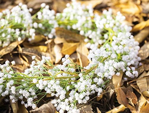 PARTY JOY 5.9Ft White Baby's Breath Flower Garland Plastic Gypsophila Artificial Flowers, Wedding Decor (White, 1)