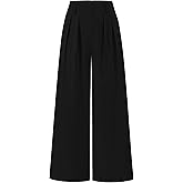 BTFBM Women's Elegant Flowy Dress Pants Front Pleated High Waisted Casual Wide Leg Loose Palazzo Trousers with Pockets