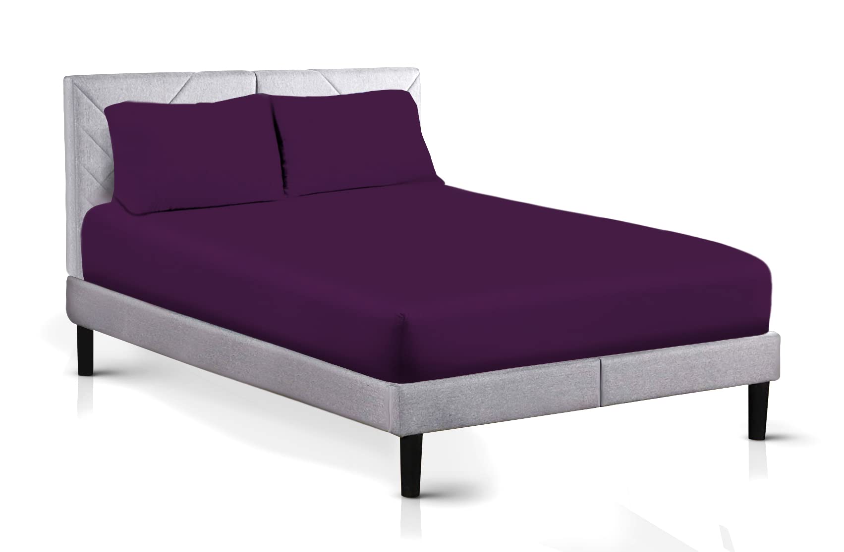 AATH COLLECTION Egyptian Cotton Fitted Sheet 23 CM Deep, 200 Thread Count Single, Double, King, Super King Fitted Bed Sheets, Soft & Fade Resistant (Super King, Plum)