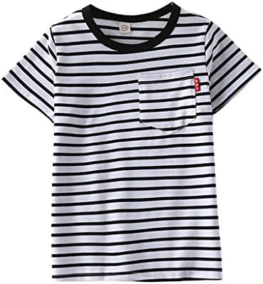 ASHERANGEL Unisex Kids Classic Striped T-Shirt Girls Boys Crewneck Jersey Tee