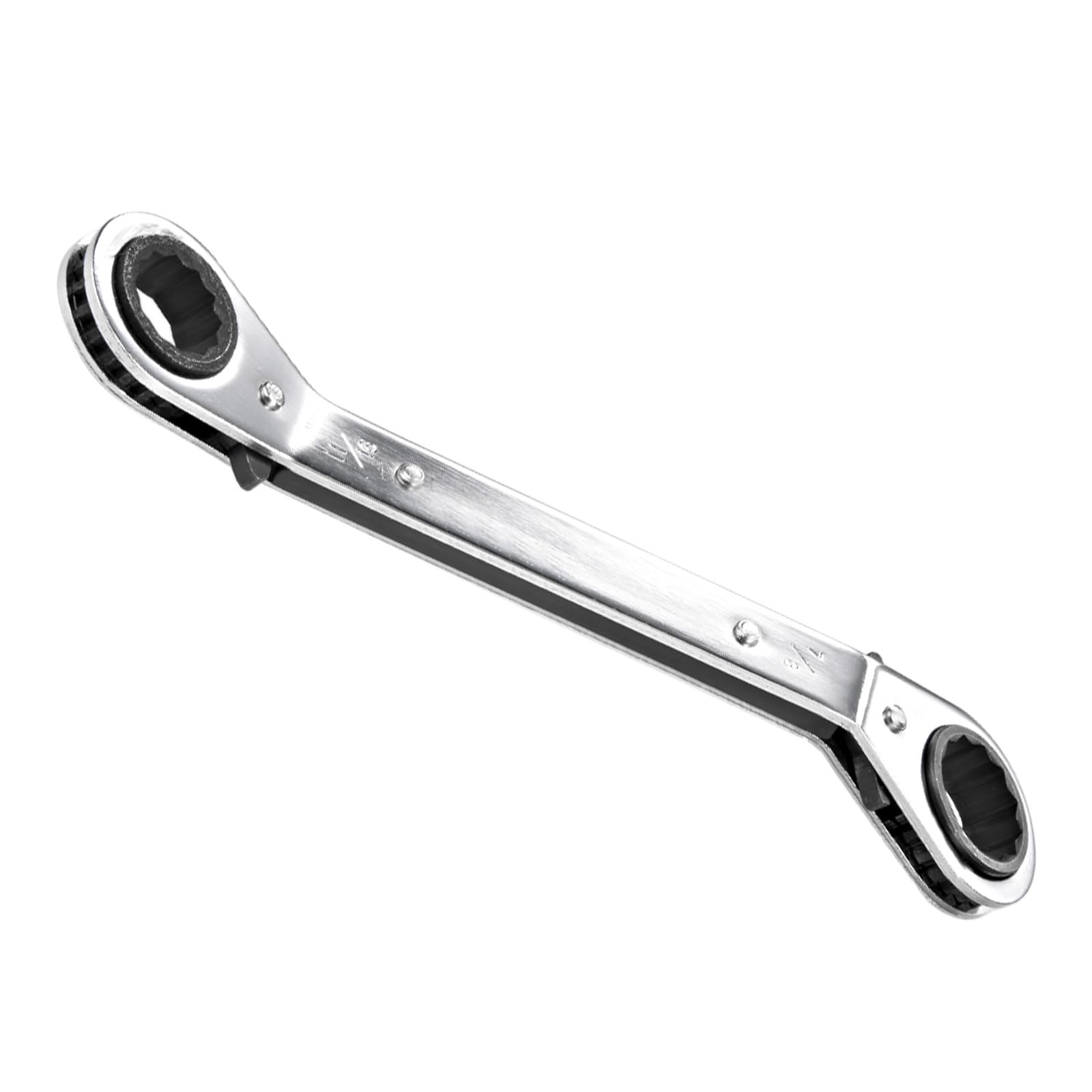 CoCud Double Offset Box End Reversible Ratcheting Wrench, SAE 11/16 by 7/8-Inch Box End Size, Cr-V Ratchet Spanner - (Applications: for Repairs)
