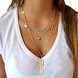 Usstore Women Lady Multilayer Irregular Gold Pendant Chain Statement Necklaces Pendant