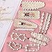 12 Pack Pearl Hair Clips Elegant Hair Barrettes Hair Pins Decorative Hairpins Bridal Girl Women Lady Hair Accessories for Wedding, Party and Daily Wearing