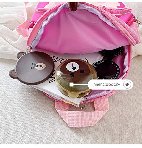 3D Animal Children School Backpack for Girls Mermaid Backpack and Animal Preschool Backpack Childrens for Toddlers (Pink-Rose Hair)