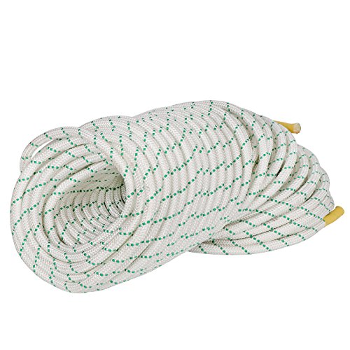 F2C General Purpose 2/5Inch x 151FT Caving Climbing Rope Double Braid Polyester Rope Safety Rope, Perfect for Tree Work, Cargo, Sailing, Rigging, Marine, Outdoor Sports, 5940Lbs Breaking Strength