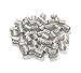50 Pieces Dreadlocks Beads Hair Braid Cuffs Dreads Lock Ring Adjustable Hair Clip Filigree Tube Tools for Decoration (Silver or Gold) (Silver)