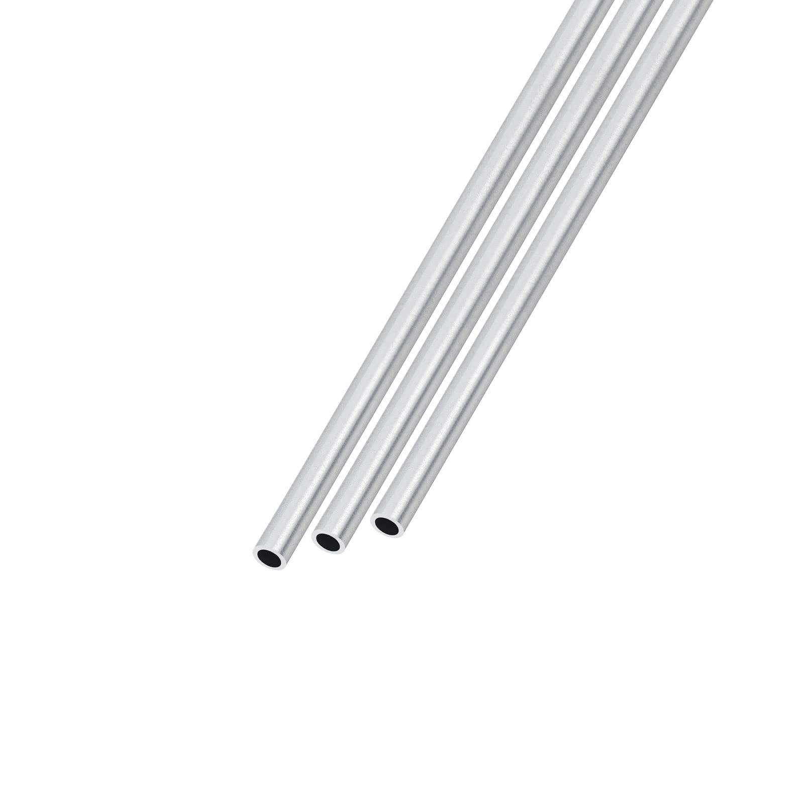 METALLIXITY 6063 Aluminum Tube (3mm OD x 2mm ID x 300mm L) 3Pcs, Aluminum Round Tubing - for Home Furnishing, Machinery, DIY Handicraft