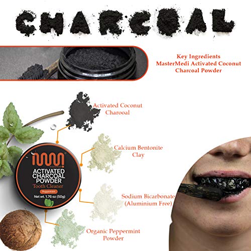 MasterMedi Oral Care Charcoal Kit Allin One Saver Pack (4 Piece Set) Activated Charcoal