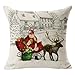 Gotd Merry Christmas Pillow Case Gifts under Christmas Tree Xmas 18 x 18 Cushion Cover Merry Chritmas Home Decor Design Throw Pillow Cover Pillow Case 18 x 18 Inch Cotton Linen for Sofa (Xmas Beige A)