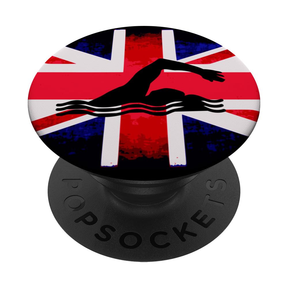 Swimming Team Flag GB Union Jack PopSockets Swappable PopGrip