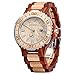 Bewell 100BG Wooden Watch Analog Quartz Light Weight Vintage Wrist Watch for Men (Red Sandalwood and Maple)