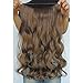 Invisible Wire Hair Extensions Pieces Secret Curly Wavy Hair Extension Synthetic Adjustable Headband for Women Hairpieces (20 Inch (Pack of 1), 10)