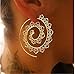 ShungHO Spiral Earring Vintage Bohemian Spiral Earring Circles Round Tribal Ethnic Earrings,Gold