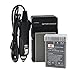 DSTE Replacement for 2X PS-BLS5 BLS-5 + DC84 Travel and Car Charger Adapter Compatible Olympus OM-D OM-D E-M5 III E-M10 E-400 620 E-P1 P2 PL1 PLE15 M10 PL6 PL5 Stylus 1 as BLS-50 E-M10 Mark III