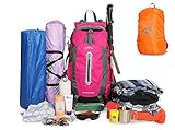 WATERFLY Professional Outdoor Sports Climbing Backpack Mountaineering Shoulder Bag Camping Hiking Rucksack Daypack with Waterproof Cover for Cycling Camping Hiking Climbing