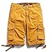 INFLATION Men's All-Season Drawstring Basic Cargo Pocket Shorts,100% Cotton,12 Colors Choices Yellow