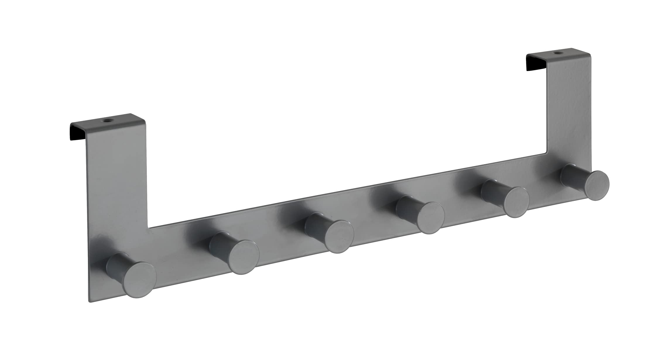 WENKO Celano Door Coat Rack with 6 Hooks for Door Rebate Thickness up to 2 cm Steel 39 x 11 x 5.5 cm Grey