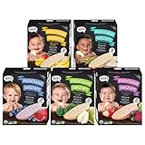 Nosh Baby Munchable Teethers Organic Rice Teething Wafers, 26 Piece, Variety Pack (Pack of 5)