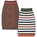 Blueberry Pet Pack of 2 Winter Coziness Cool Tone Dog Sweaters with Stripes and Classic Cable Knit Pattern, Back Length 12