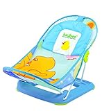 GoodLuck Baybee - Anti Skid Compact Baby Bather/Delux Baby Folding Bather/Cushion infant bath tubs/Bath Seat For Newborn Babies - (Blue)