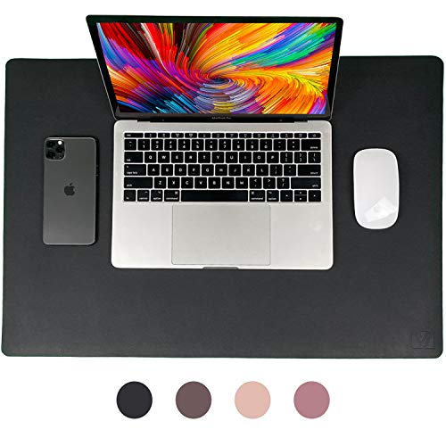 Leather Desk Pad 24" x 17", Vine Creations Office Desk Mat Waterproof Black - Premium Quality - Smooth Mouse Writing Surface - Maximum Protection Dual-Sided Pu Leather Blotter for Desk Office/Home - Thumbnail 6