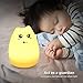 Elfeland Multi-color Cat Lamp with Remote-Children Cute Kitty Cartoon Animal LED Portable Silicone Night Light - 12 Single Colors & 7-Color Breathing Modes - USB Rechargeable (Glamorous Cat)