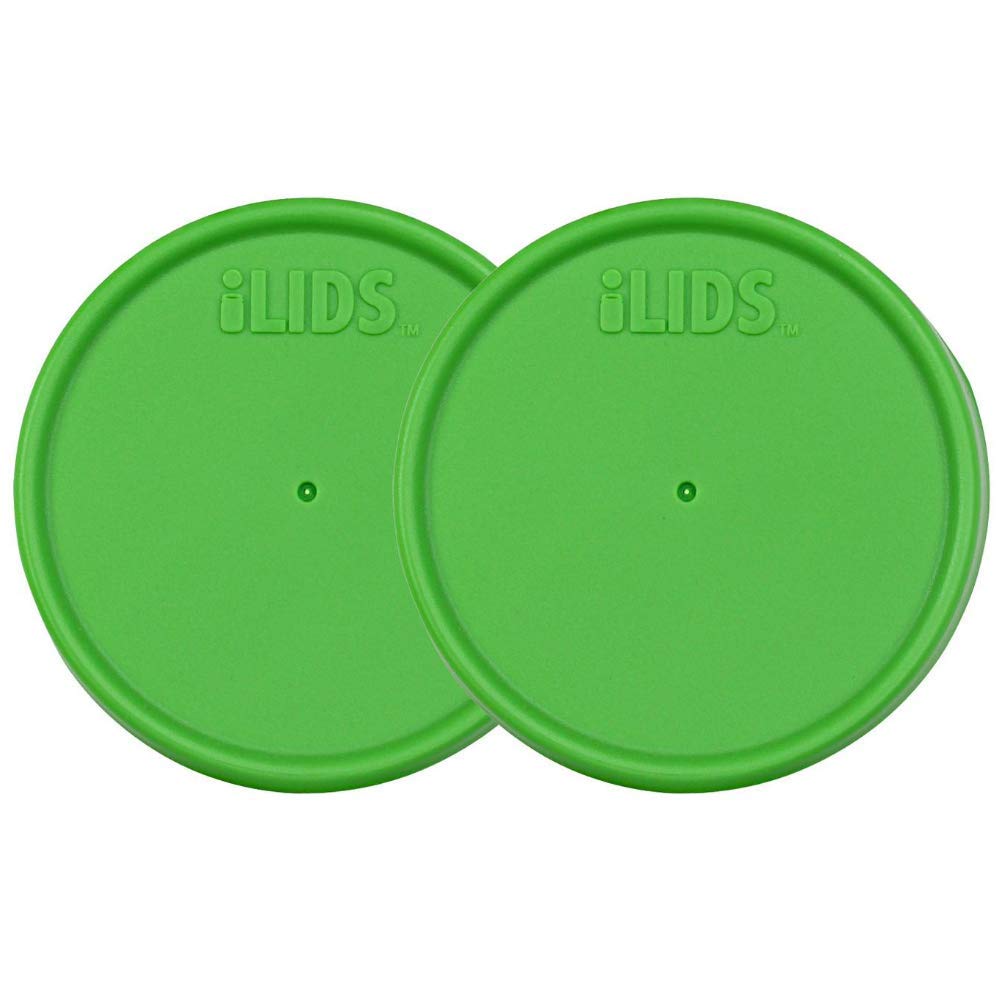 iLIDS Mason Regular Mouth Jar Storage Lid (2 Pack), Grass Green