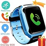 Kids Smart Watch Phone for Girls Boys - IP67 Waterproof GPS Tracker Locator Touch Camera Games SOS Outdoor Digital Wrist Cellphone Watch Bracelet for Holiday Birthday Gifts(Pink)