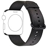 Apple Watch Series 2 Series 1 Woven Nylon band, Aokay Fine Woven Comfortable Durable Nylon Bracelet Strap Replacement Wrist Band for iWatch (42mm-Black)