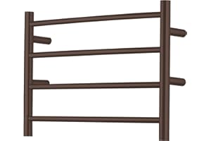 SHARNDY Towel Warmer ORB for Bathroom Wall Mounted Bath Towel Heater Plug-in Electric Heated Towel Rack Stainless Steel Curved Round Oil Rubbed Bronze Drying Rack ETW29 40W 16.54x23.62x5.51 inches