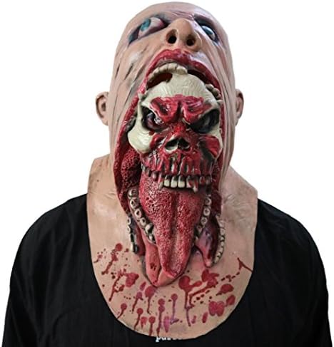 HITRAS Halloween Mask , Scary Bloody Zombie Melting Face Adult Latex Costume Walking Dead Mask