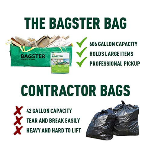 BAGSTER 3CUYD Dumpster in a Bag, Green (Twо Расk, Original)