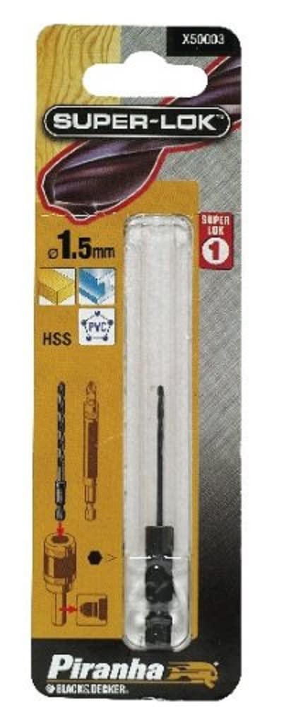 BLACK+DECKER X50003-XJ Piranha Super-Lok HSS Hex Shank, 1.5 x 62 mm