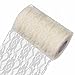 Vlovelife Ivory Lace Fabric Ribbon Roll 6 inch x 25 Yards for Burlap Lace Table Runner Boho Vintage Woodland Greenery Wedding Bridal Baby Shower Party Decor Decorations