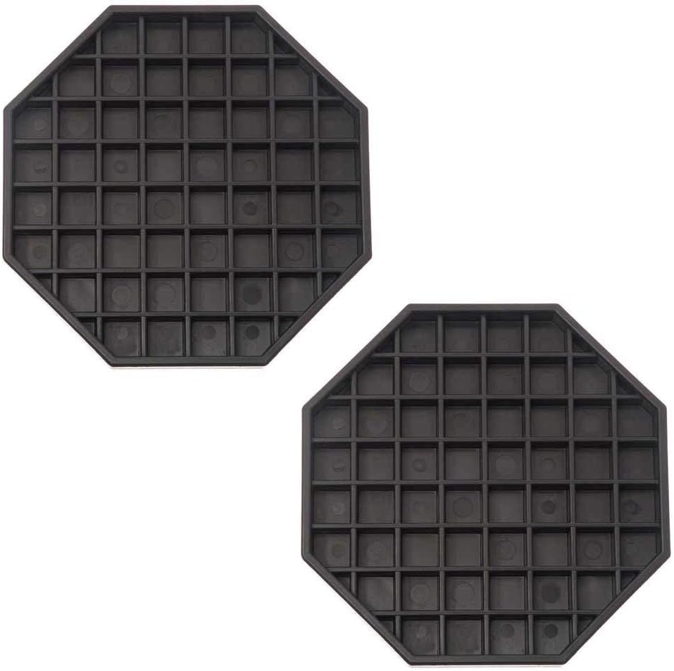 Set of 2 - TrueCraftware Octagonal Black Plastic Drip Tray - 6 x 6 Inches