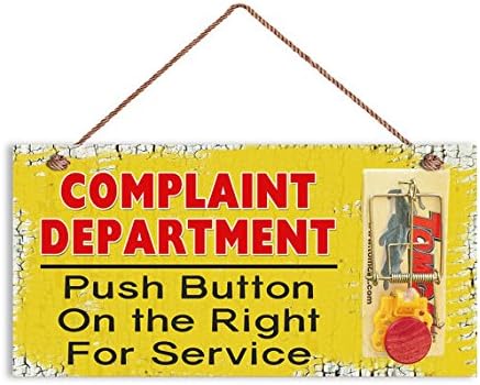 Humorous Sign, Complaint Department Funny Wood Sign, Mouse Trap Sign, Sign For The Office, Weatherproof, 5 "x 10" Sign Wooden Sign.