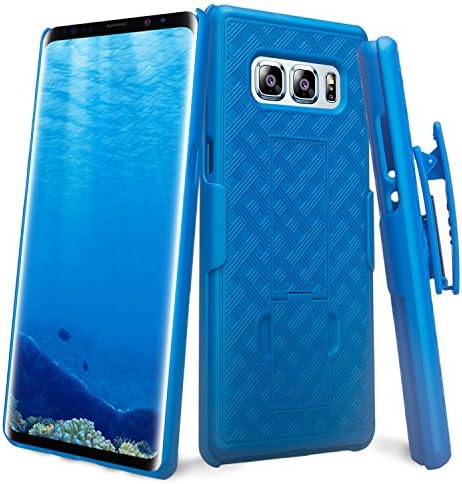 Galaxy Note 8 Case, Galaxy Wireless Combo Shell & Holster Case - Anti Slip Slim Shell Case Built-in Kickstand, Swivel Belt Clip Holster Compatible for Samsung Galaxy Note 8 Phone Case - Blue