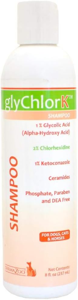Dermazoo GlyChlorK Shampoo 8oz Bottle Individual