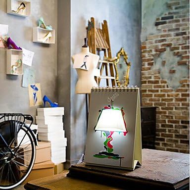 qiuxi Creative children's night light 0.5W Page By Page Flip The Lamp The Calendar Table Lamp But Graffiti Led Small Night Light Lamp LED