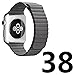 Apple Watch Band 38mm, BRG Leather Loop with Adjustable Magnetic Closure iWatch Band Replacement Bracelet Strap for Apple Watch Series 1 Series 2 Sport and Edition 38mm Medium - Storm Gray