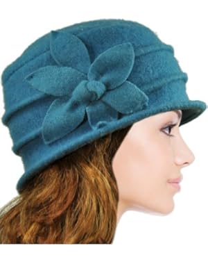 Women's Daisy Flower Wool Cloche Bucket Hat