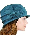 Dahlia Women's Daisy Flower Wool Cloche Bucket Hat
