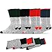 Soxnet Eco Friendly Heavy Weight Recyled Cotton Thermals Boot Socks 4 Pairs (10-13, Color Heel Top)